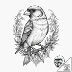 Tattoo sketch finch, artistic tattoo sketch,… – tattoo sketch (№1756548154_0, 30.08.2025 10:02) — tattoovalue.net