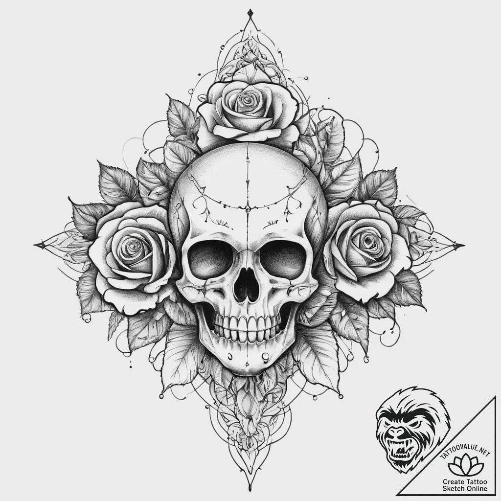 Tattoo sketch face, concept art for tattoo, d... - tattoo sketch (№1756548940_0, 30.08.2025 10:15) — tattoovalue.net