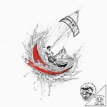 Tattoo sketch kitesurfing on water, tattoo sk… – tattoo sketch (№1756549923_0, 30.08.2025 10:32) — tattoovalue.net
