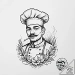 Tattoo sketch chef a person cooking, artistic… – tattoo sketch (№1756550316_0, 30.08.2025 10:38) — tattoovalue.net