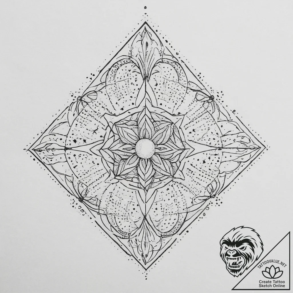Tattoo sketch cosmic self, tattoo flash sheet... - tattoo sketch (№1756552871_0, 30.08.2025 11:21) — tattoovalue.net