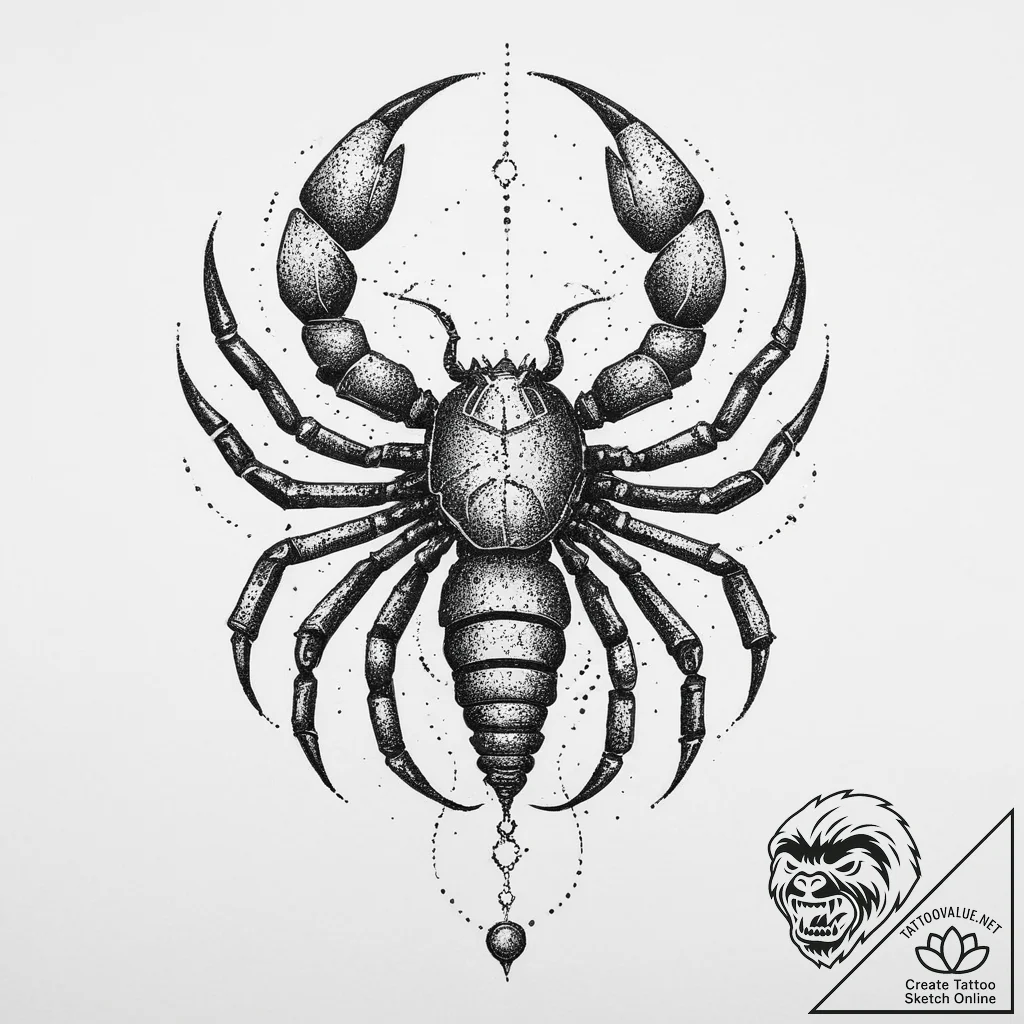 Tattoo sketch scorpio zodiac symbol, tattoo l... - tattoo sketch (№1756553264_0, 30.08.2025 11:27) — tattoovalue.net