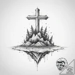 Tattoo sketch floating island, tattoo line ar… – tattoo sketch (№1756554050_0, 30.08.2025 11:40) — tattoovalue.net