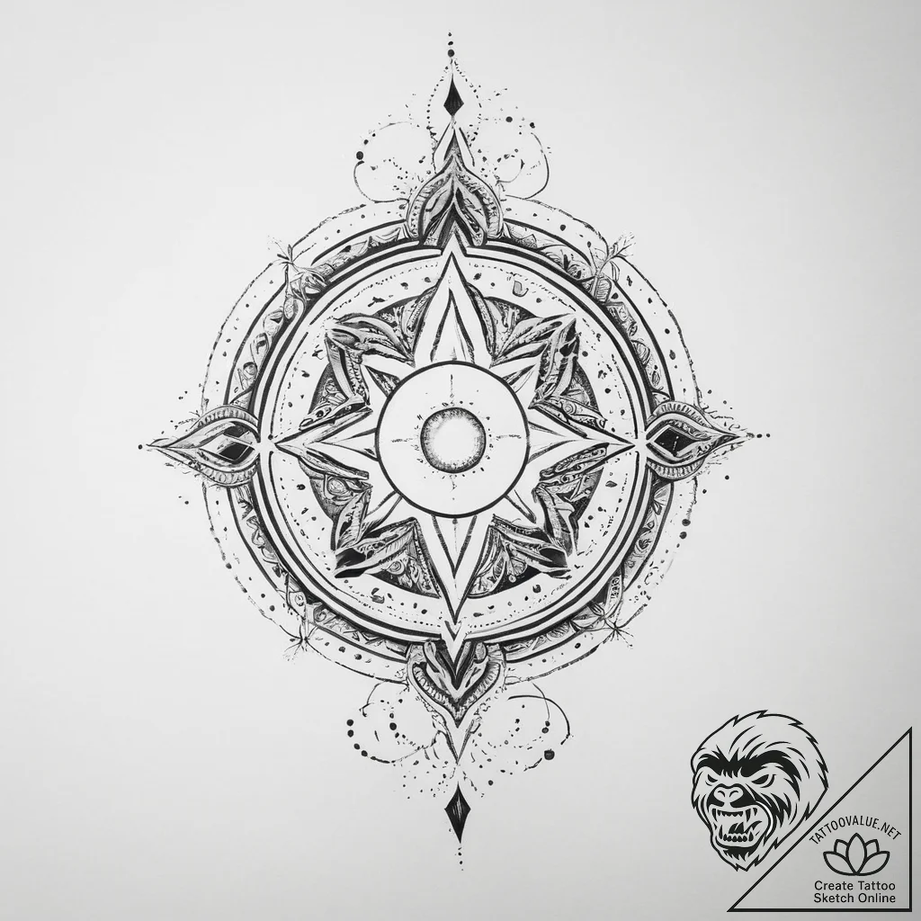 Tattoo sketch cosmic existence - tattoo sketch (№1756555228_0, 30.08.2025 12:00) — tattoovalue.net