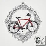 Tattoo sketch cycling bicycle silhouette, tat… – tattoo sketch (№1756557943_0, 30.08.2025 12:45) — tattoovalue.net