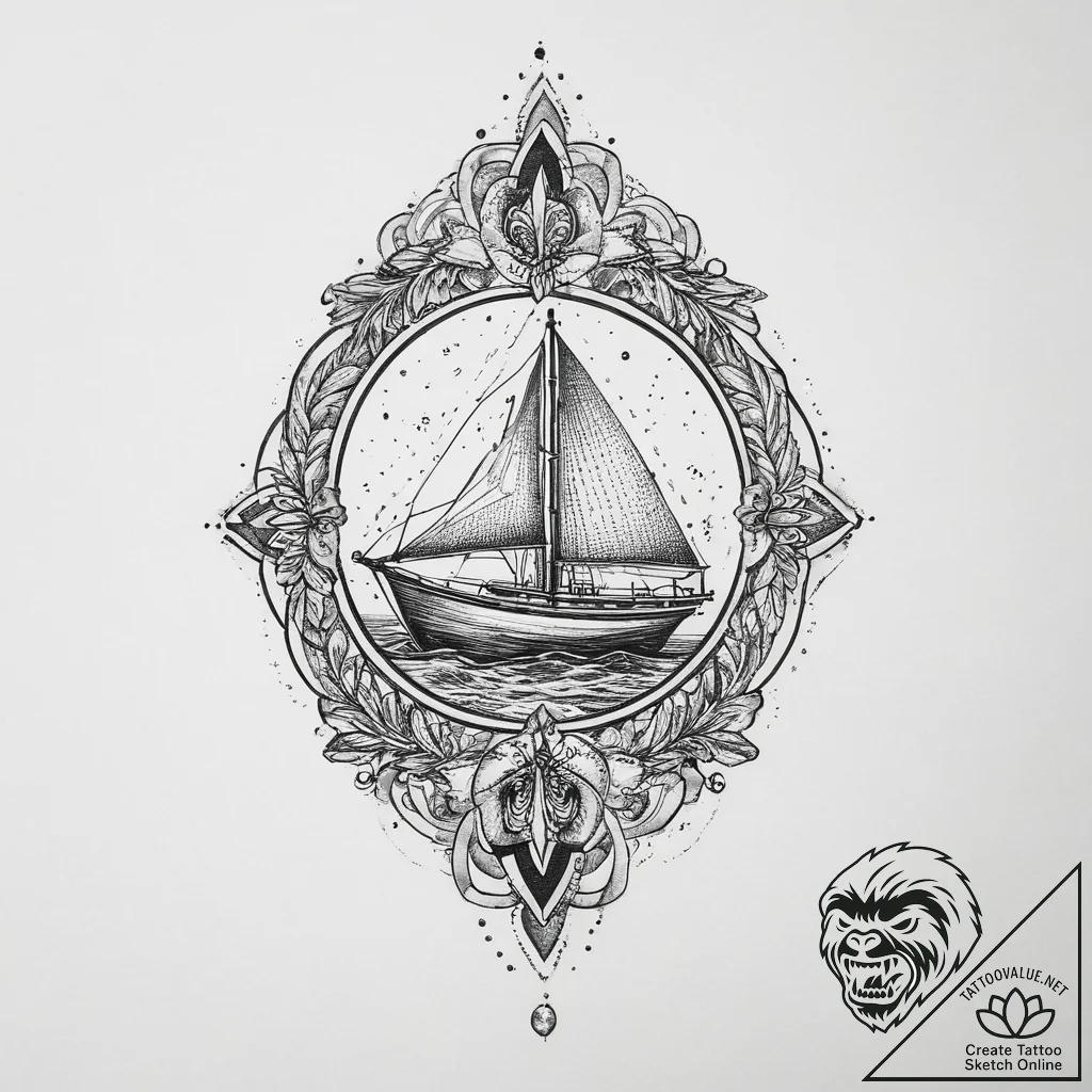Tattoo sketch sacred narrative, tattoo line a... - tattoo sketch (№1756558717_0, 30.08.2025 12:58) — tattoovalue.net