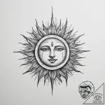 Tattoo sketch sun tattoo – tattoo sketch (№1756559879_0, 30.08.2025 13:17) — tattoovalue.net