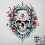 Tattoo sketch череп с иероглифами, tattoo ske… – tattoo sketch (№1756561044_0, 30.08.2025 13:37) — tattoovalue.net