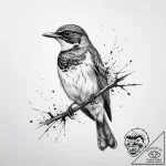 Tattoo sketch thrush, ink illustration for ta… – tattoo sketch (№1756561625_0, 30.08.2025 13:47) — tattoovalue.net