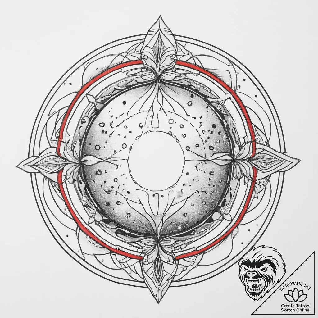 Tattoo sketch cosmic sphere, tattoo flash she... - tattoo sketch (№1756562399_0, 30.08.2025 13:59) — tattoovalue.net