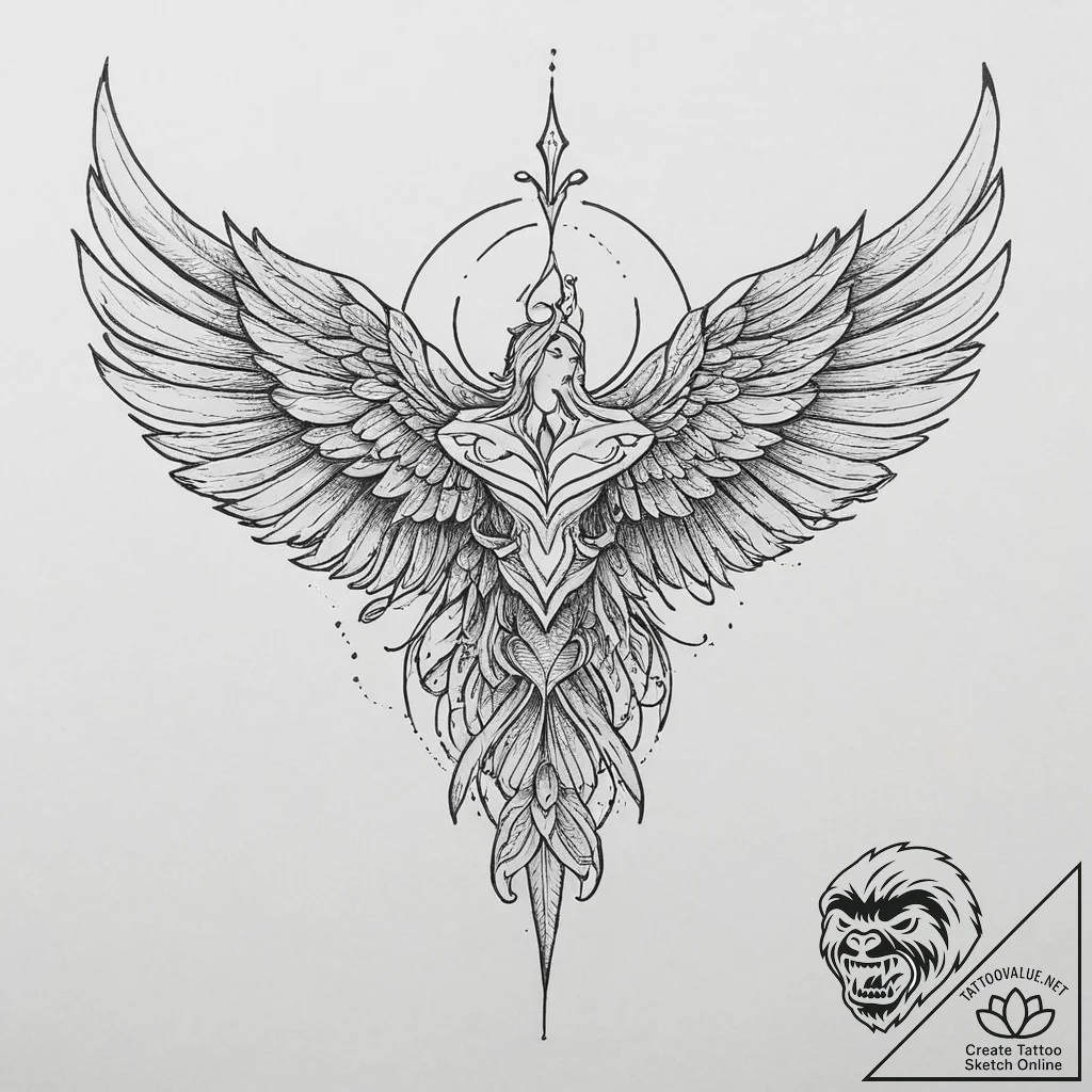 Tattoo sketch seraphim, tattoo drawing outlin... - tattoo sketch (№1756563179_0, 30.08.2025 14:12) — tattoovalue.net