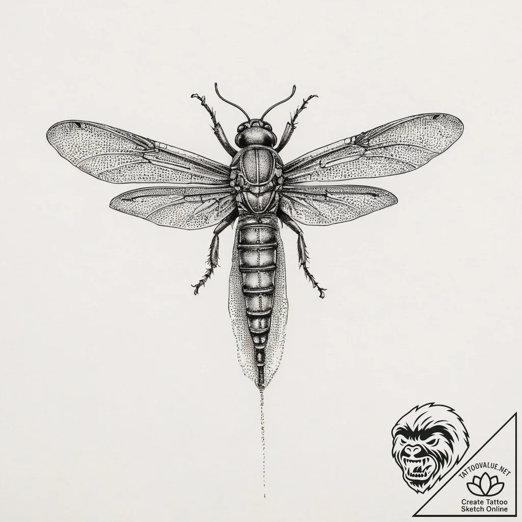 Tattoo sketch desert locust, tattoo drawing o... - tattoo sketch (№1756563374_0, 30.08.2025 14:16) — tattoovalue.net