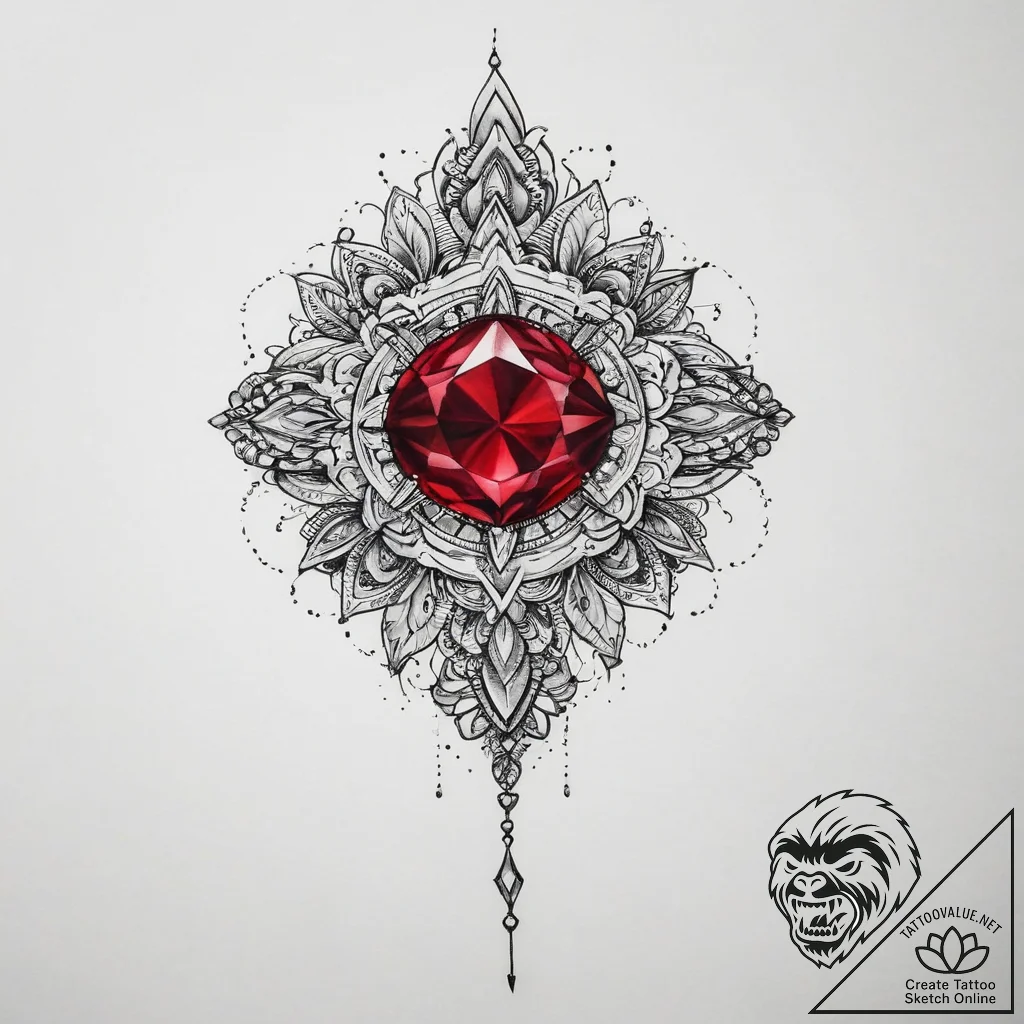 Tattoo sketch ruby - tattoo sketch (№1756564541_0, 30.08.2025 14:35) — tattoovalue.net