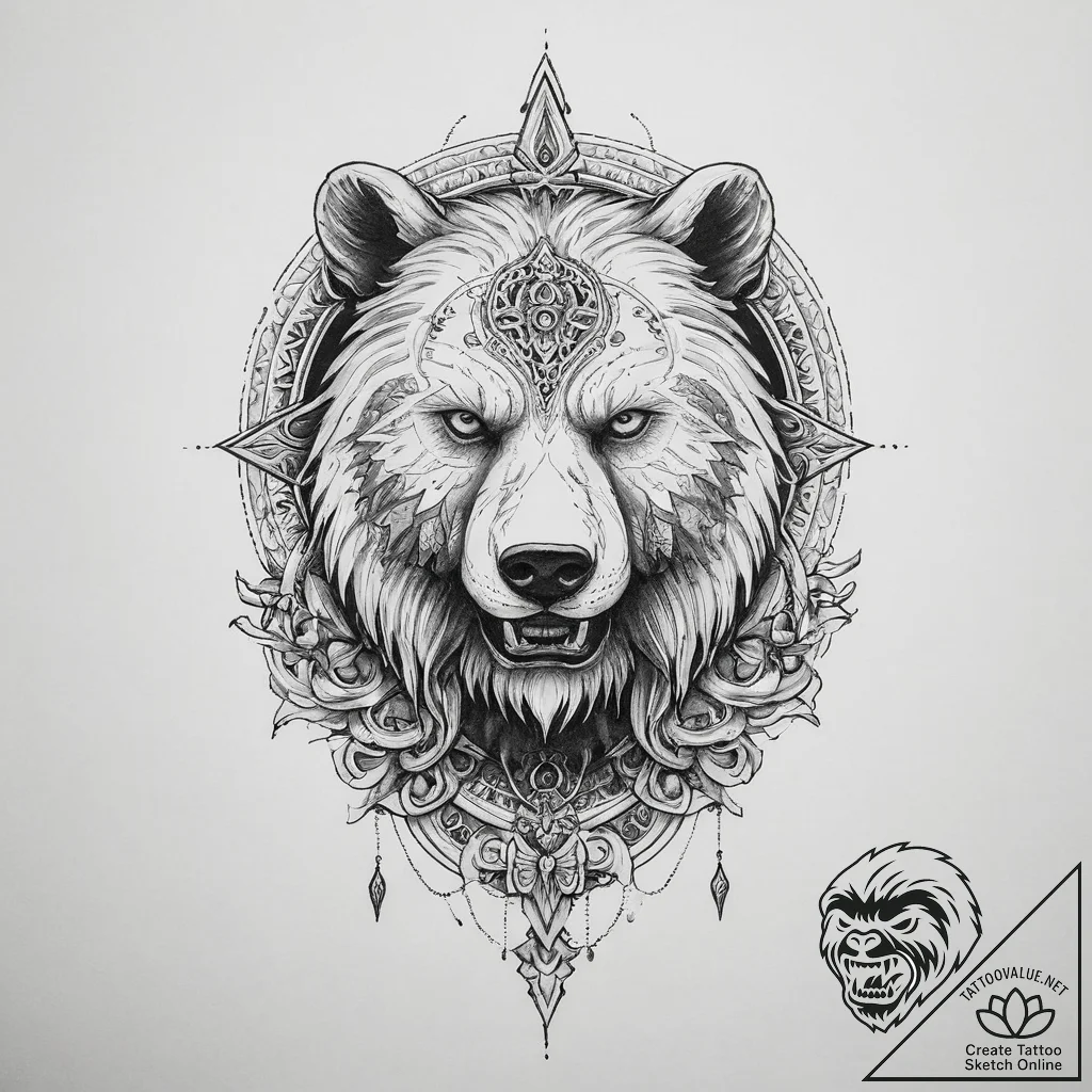 Tattoo sketch veles, the god of the underworl... - tattoo sketch (№1756564737_0, 30.08.2025 14:38) — tattoovalue.net