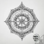 Tattoo sketch vegvisir and runes, ink illustr… – tattoo sketch (№1756567701_0, 30.08.2025 15:28) — tattoovalue.net