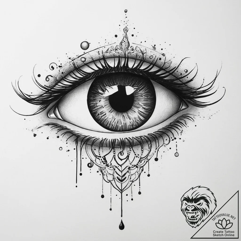 Tattoo sketch mythical creature eye, tattoo s... - tattoo sketch (№1756568294_0, 30.08.2025 15:38) — tattoovalue.net