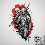 Tattoo sketch soldier with a warrior, ink ill… – tattoo sketch (№1756569087_0, 30.08.2025 15:51) — tattoovalue.net