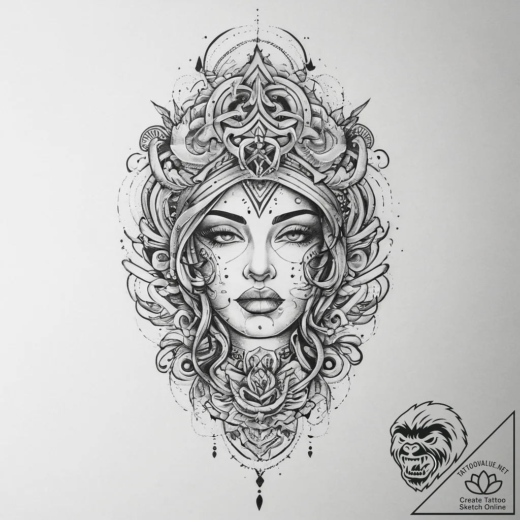 Tattoo sketch road, ink illustration for tatt... - tattoo sketch (№1756569285_0, 30.08.2025 15:54) — tattoovalue.net