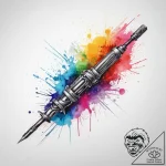 Weapons and attributes, tattoo drawing outlin… – tattoo sketch (№1756570469_0, 30.08.2025 16:14) — tattoovalue.net