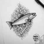 Tattoo sketch brook trout, tattoo drawing out… – tattoo sketch (№1756573635_0, 30.08.2025 17:07) — tattoovalue.net