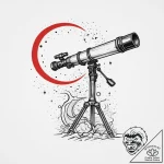 Tattoo sketch telescope with a moon, tattoo s… – tattoo sketch (№1756574032_0, 30.08.2025 17:13) — tattoovalue.net