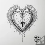Tattoo sketch lock with a heart – tattoo sketch (№1756574824_0, 30.08.2025 17:27) — tattoovalue.net