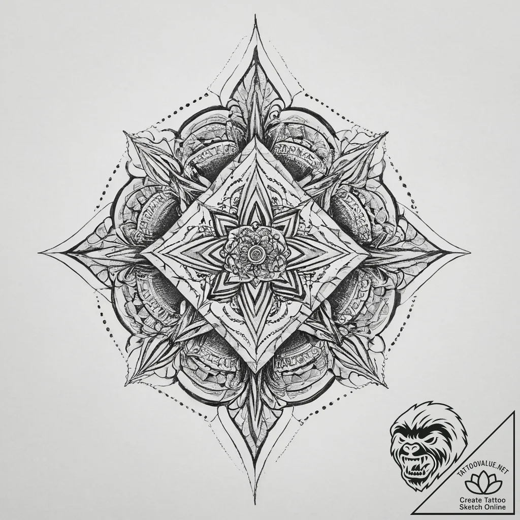 Tattoo sketch diamond, tattoo sketch design,... - tattoo sketch (№1756575220_0, 30.08.2025 17:33) — tattoovalue.net