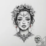 Tattoo sketch spiritual person, tattoo line a… – tattoo sketch (№1756575419_0, 30.08.2025 17:36) — tattoovalue.net