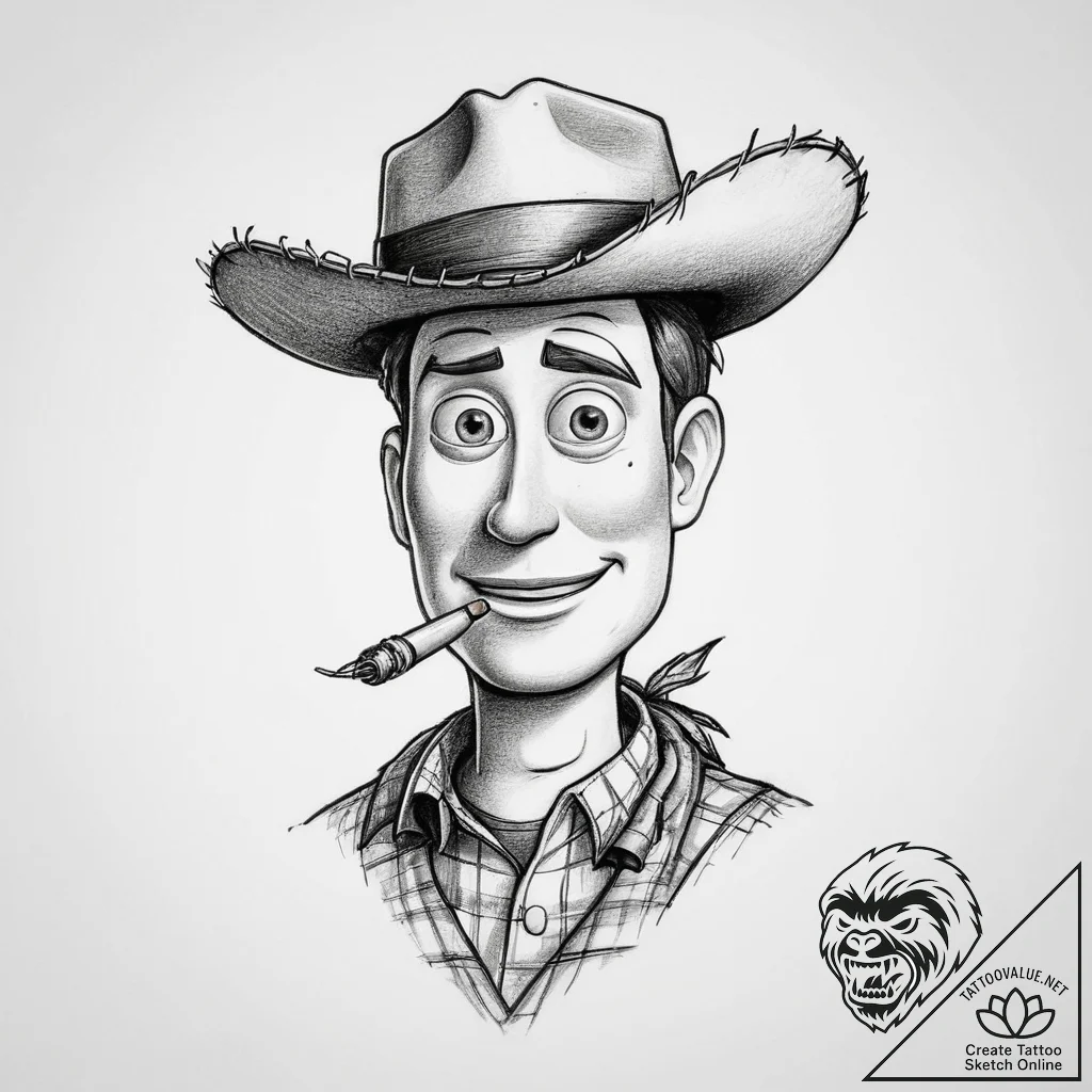 Tattoo sketch toy story woody, tattoo drawing... - tattoo sketch (№1756576013_0, 30.08.2025 17:46) — tattoovalue.net