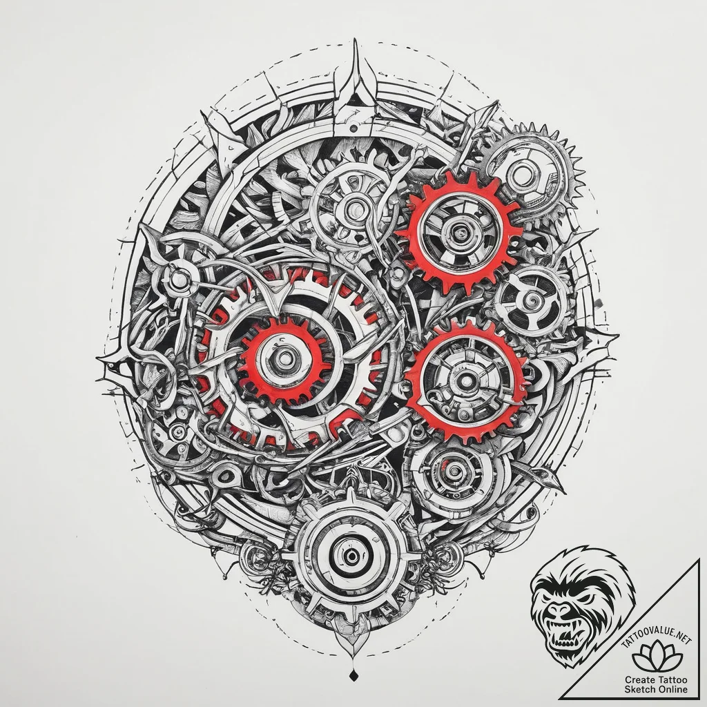 Tattoo sketch engineer gears and blueprints,... - tattoo sketch (№1756577005_0, 30.08.2025 18:03) — tattoovalue.net