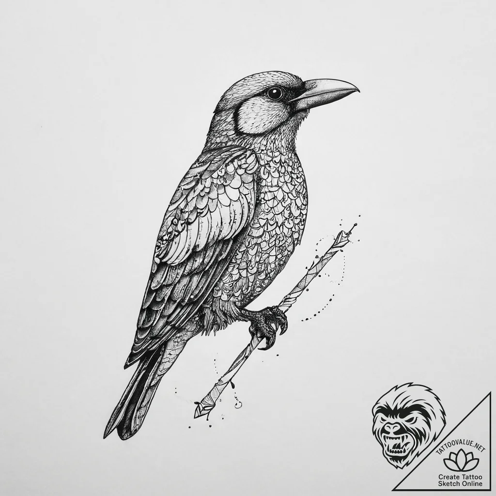 Tattoo sketch rook, tattoo drawing outline, o... - tattoo sketch (№1756577204_0, 30.08.2025 18:06) — tattoovalue.net