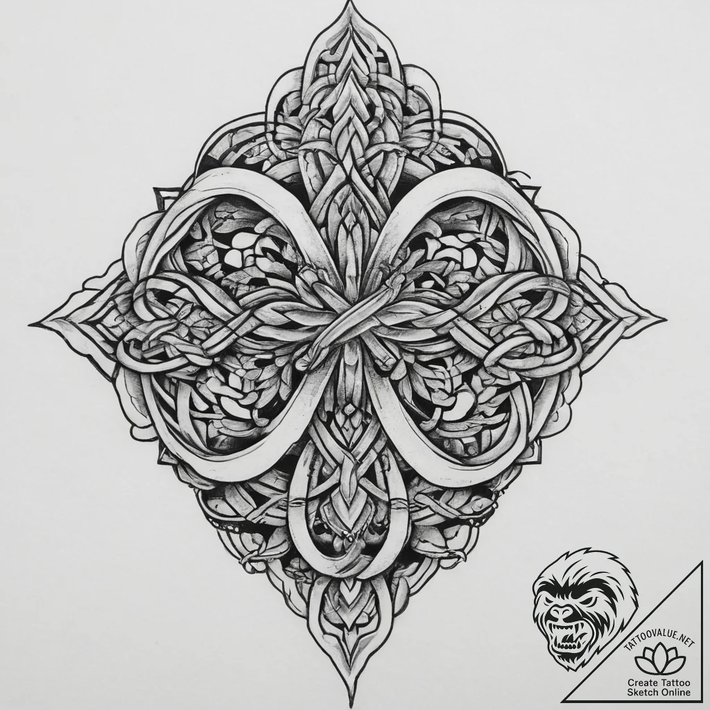 Tattoo sketch ribbon knot, tattoo sketch desi... - tattoo sketch (№1756577601_0, 30.08.2025 18:13) — tattoovalue.net