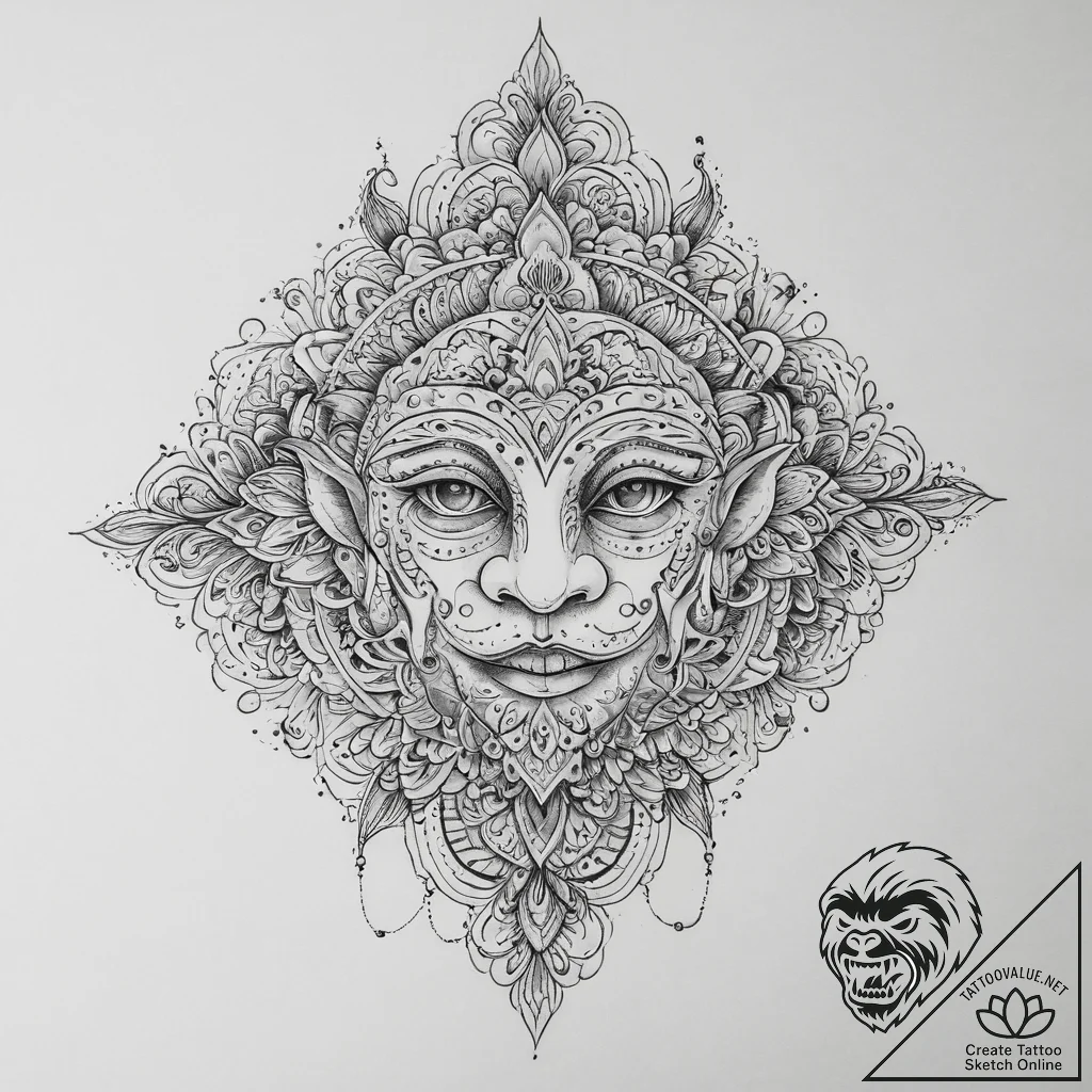 Tattoo sketch troll, tattoo line art, on a cl... - tattoo sketch (№1756577801_0, 30.08.2025 18:16) — tattoovalue.net