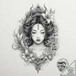 Tattoo sketch princess with tiara, artistic t… – tattoo sketch (№1756578401_0, 30.08.2025 18:26) — tattoovalue.net