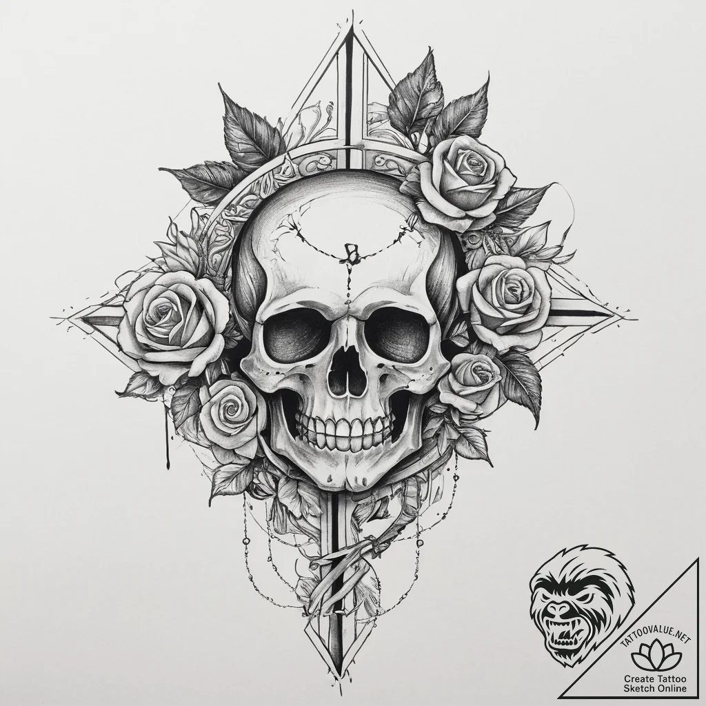 Tattoo sketch spirit, concept art for tattoo,... - tattoo sketch (№1756581977_0, 30.08.2025 19:26) — tattoovalue.net