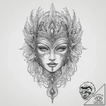 Tattoo sketch feathered mask tattoo, artistic… – tattoo sketch (№1756582176_0, 30.08.2025 19:29) — tattoovalue.net