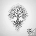 Tattoo sketch cosmic root – tattoo sketch (№1756582374_0, 30.08.2025 19:32) — tattoovalue.net