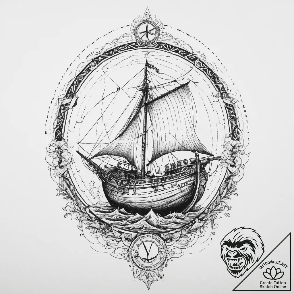 Tattoo sketch futhark runes on a viking longs... - tattoo sketch (№1756583772_0, 30.08.2025 19:56) — tattoovalue.net