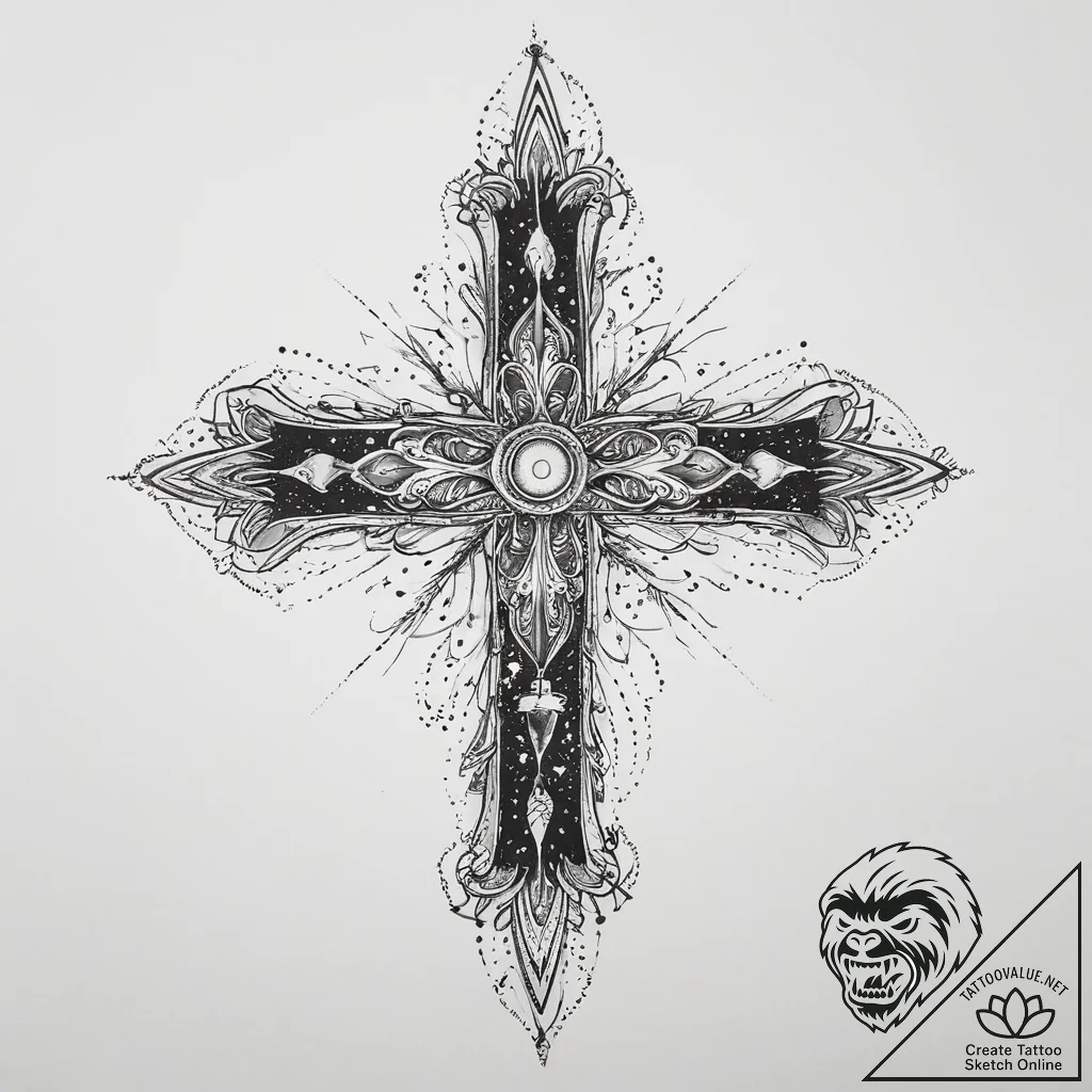 Tattoo sketch cosmic ground, artistic tattoo... - tattoo sketch (№1756585967_0, 30.08.2025 20:32) — tattoovalue.net