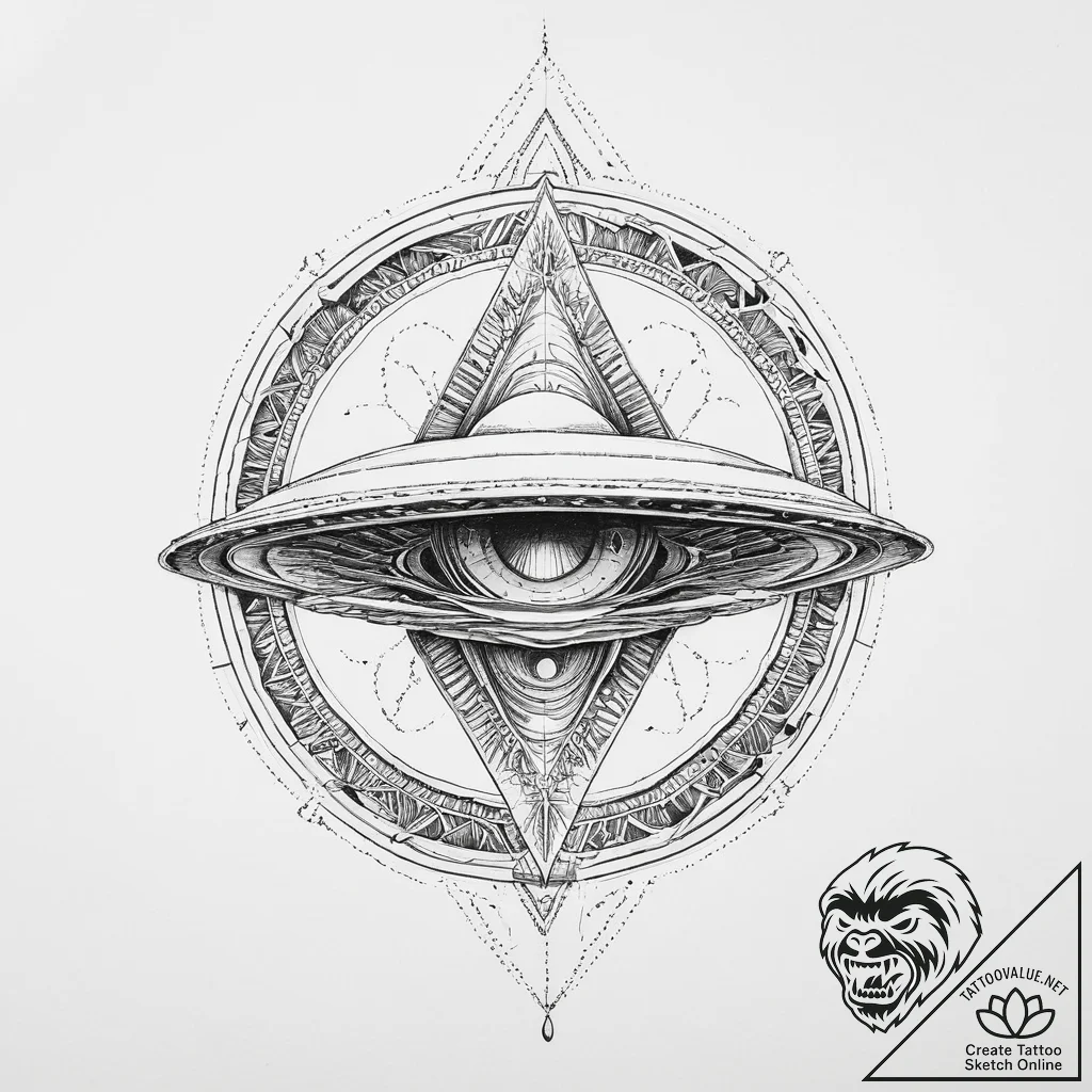 Tattoo sketch alien in a spaceship, tattoo sk... - tattoo sketch (№1756586966_0, 30.08.2025 20:49) — tattoovalue.net