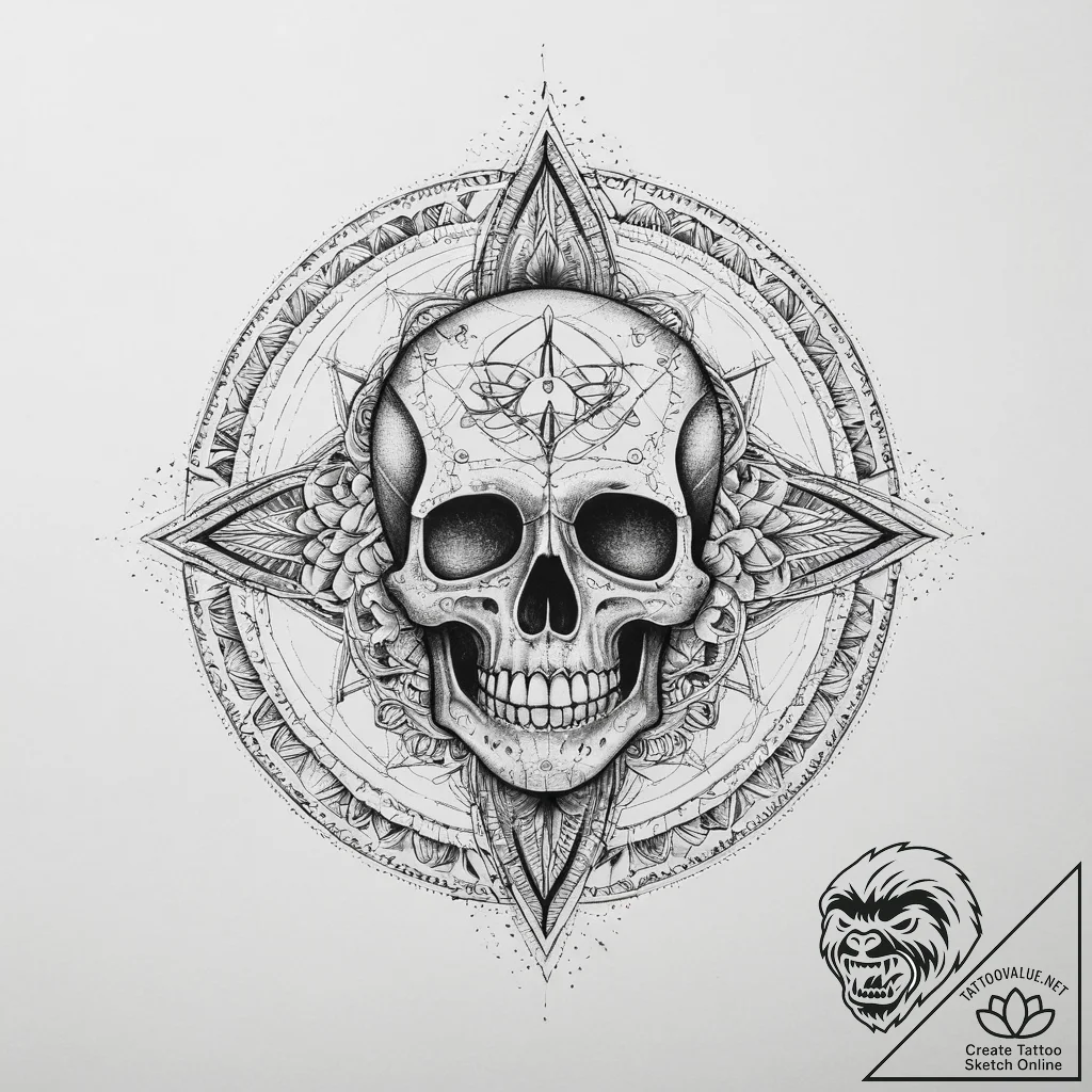 Tattoo sketch череп с воздухом, tattoo drawin... - tattoo sketch (№1756587969_0, 30.08.2025 21:06) — tattoovalue.net