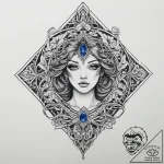 Tattoo sketch sapphire, concept art for tatto… – tattoo sketch (№1756588763_0, 30.08.2025 21:19) — tattoovalue.net