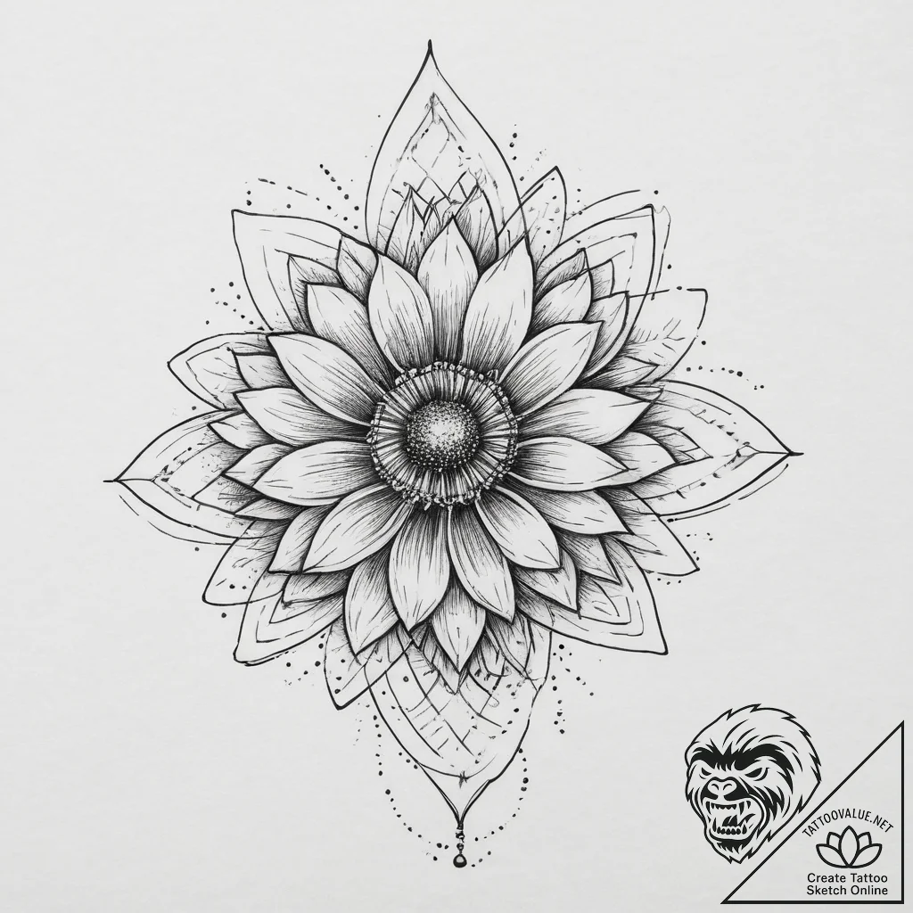 Tattoo sketch cosmos, tattoo flash sheet desi... - tattoo sketch (№1756588962_0, 30.08.2025 21:22) — tattoovalue.net