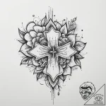 Tattoo sketch clutch with a flower, tattoo dr… – tattoo sketch (№1756589360_0, 30.08.2025 21:29) — tattoovalue.net