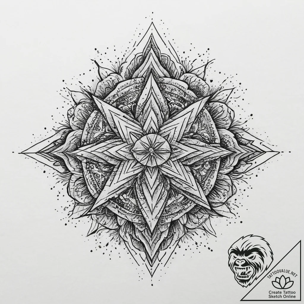 Tattoo sketch abstract хаос, tattoo flash she... - tattoo sketch (№1756589757_0, 30.08.2025 21:35) — tattoovalue.net