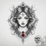 Tattoo sketch mystical self, ink illustration… – tattoo sketch (№1756589957_0, 30.08.2025 21:39) — tattoovalue.net