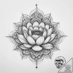 Tattoo sketch a lotus flower with a mandala – tattoo sketch (№1756590354_0, 30.08.2025 21:45) — tattoovalue.net