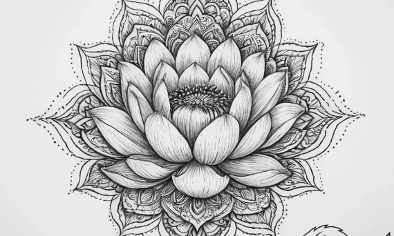 Tattoo sketch a lotus flower with a mandala - tattoo sketch (№1756590354_0, 30.08.2025 21:45) — tattoovalue.net