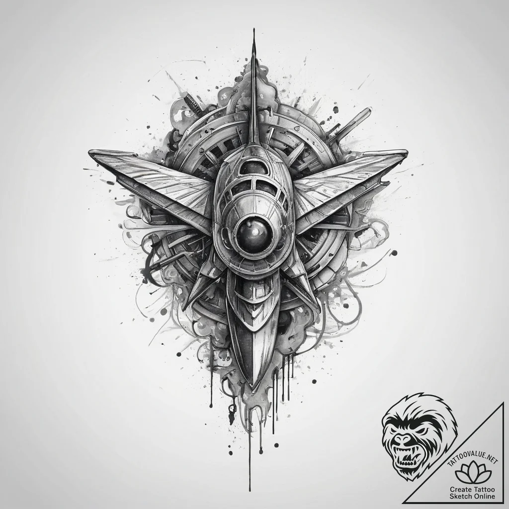 Tattoo sketch sketch style military, artistic... - tattoo sketch (№1756590961_0, 30.08.2025 21:56) — tattoovalue.net