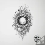 Tattoo sketch cosmic space, tattoo flash shee… – tattoo sketch (№1756591557_0, 30.08.2025 22:05) — tattoovalue.net